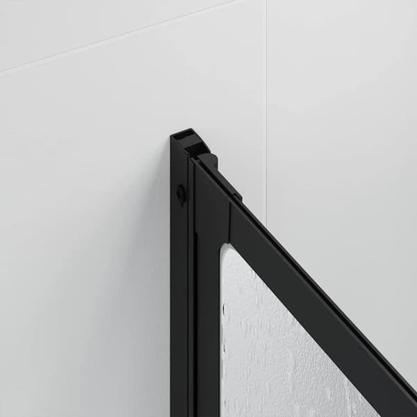 vidaXL Duschvägg Svart 168 x 140 cm Aluminium