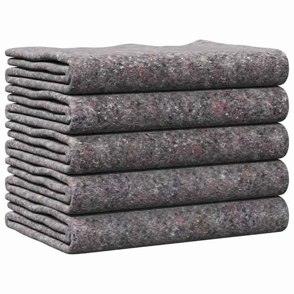 vidaXL Flytte tepper 5 pcs Grå 150 x 200 cm stoff