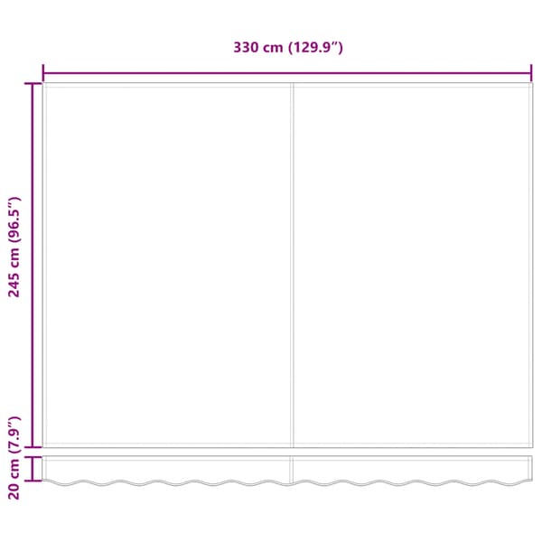 vidaXL Reserveduk til markise Rød 3,5 x 2,5 m Polyester