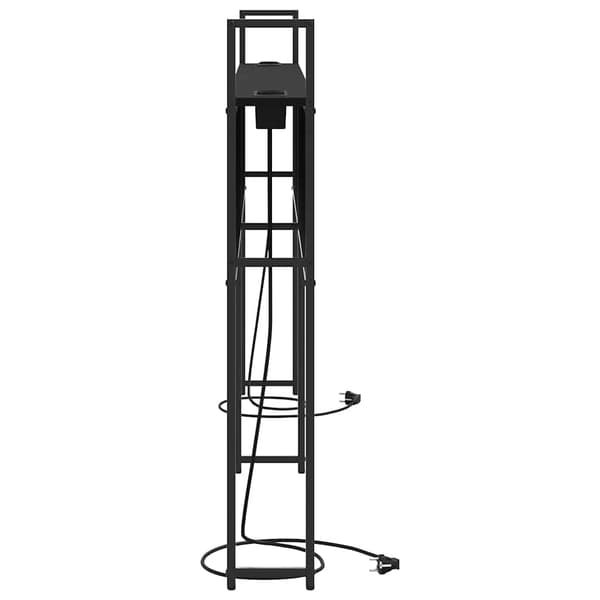 vidaXL Oppbevaringshodegjerde med Ladeplass Svart eik 183 x 15 x 98 cm