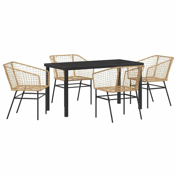 vidaXL Hage Spisegruppe 5 pcs Brun polyrotting