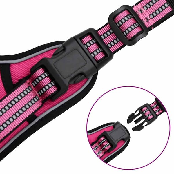 vidaXL Hundesele med reflekterende striper justerbar rosa L