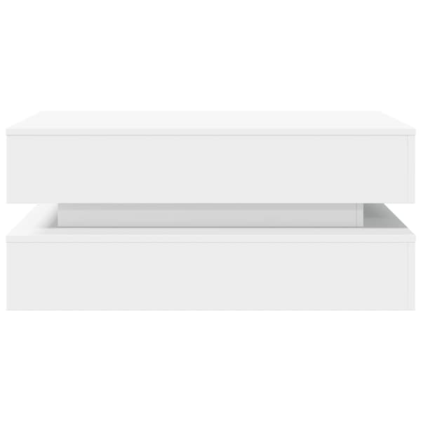 vidaXL Soffbord med LED vit 90x50x40 cm