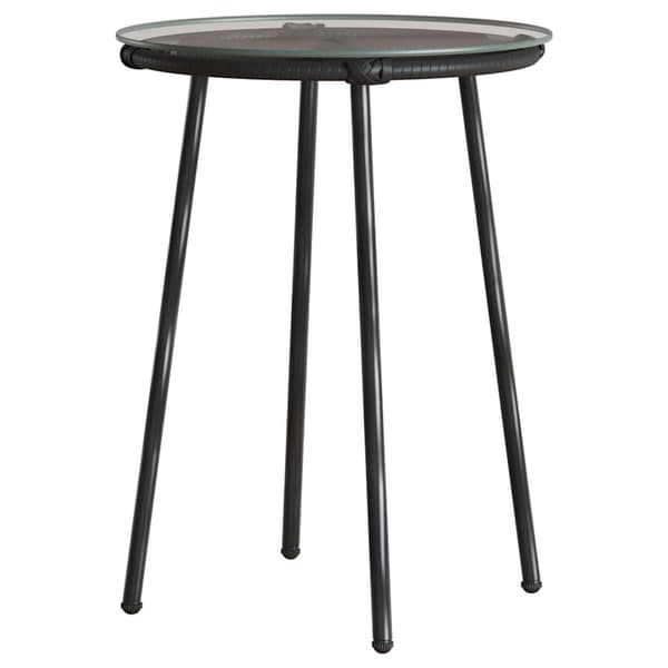 vidaXL Trädgårdsmöbelset 3 pcs Svart och Anthracit konstrotting