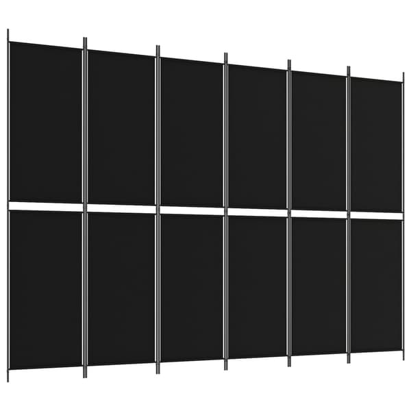 vidaXL Romdeler 6 paneler svart 300x220 cm stoff