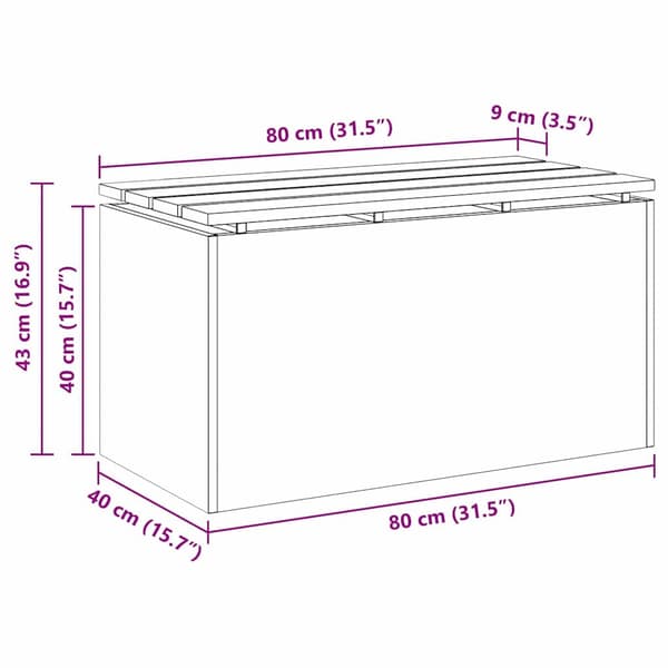 vidaXL Hagebenk Rusten 80 x 40 x 43 cm Cortenstål