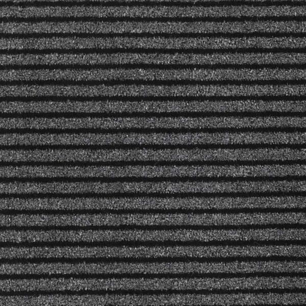 vidaXL Dørmatte Stripe Svart og Grå 90x150 cm