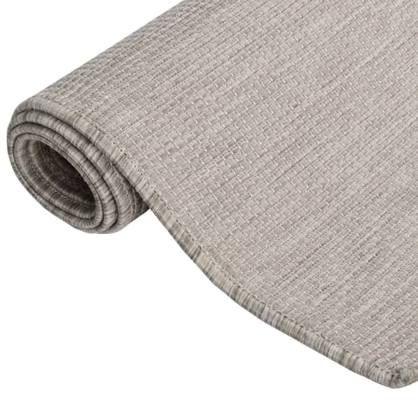 vidaXL Utendørs flatvevd teppe 80x250 cm lysegrå