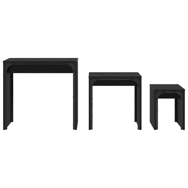 vidaXL Kaffebord 3 pcs Svart Eik Konstruert tre