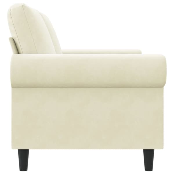 vidaXL 2-sitssoffa gräddvit 120 cm sammet