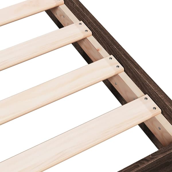 vidaXL Sängram brun ek 75x190 cm konstruerad trä