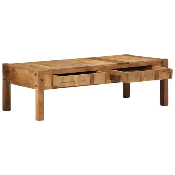 vidaXL Kaffeebord med låda Brun 110 x 54 x 35 cm Solid återvunnen trä