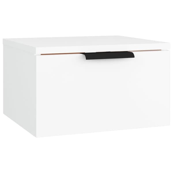 vidaXL Väggmonterat sängbord vit 34x30x20 cm