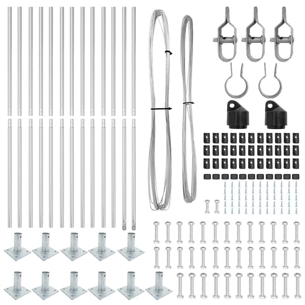 vidaXL Gjerdepåle 13 pcs sølv Stål