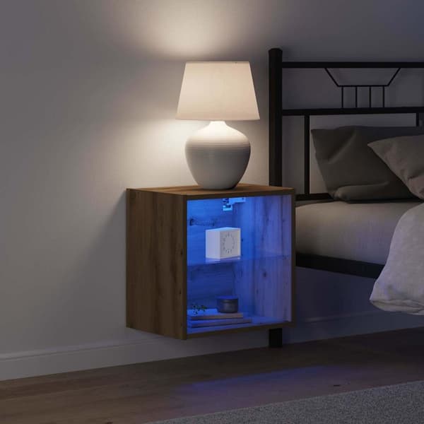 vidaXL Artisan ek Spånskiva, Glas Medium Skåpset Rektangulär Modern