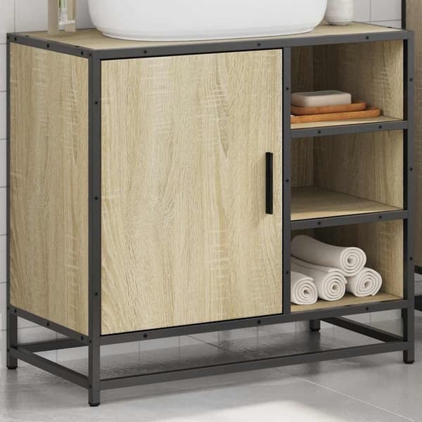 vidaXL Baderomsskap Sonoma eik 65x33x60 cm konstruert tre