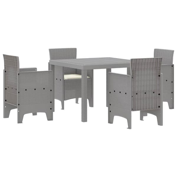 vidaXL Trädgårdsmöbelset 5 pcs Ljusgrå Polypropylen