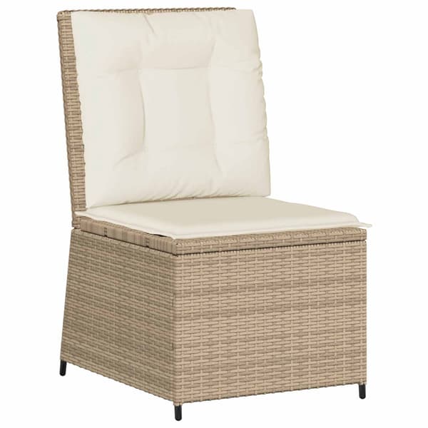 vidaXL Trädgårdssoffa med dyna Beige Polyrotting