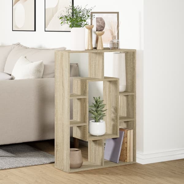 vidaXL Bokhylle sonoma eik 63x20x90 cm konstruert tre