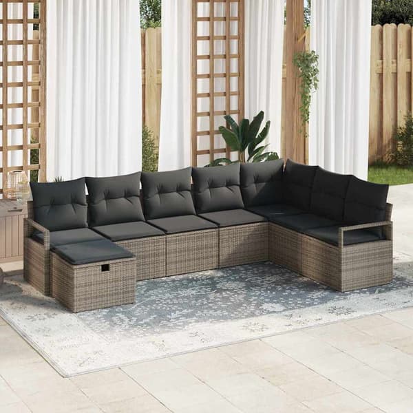 vidaXL Soffset med kudde 5 pcs konstrotting