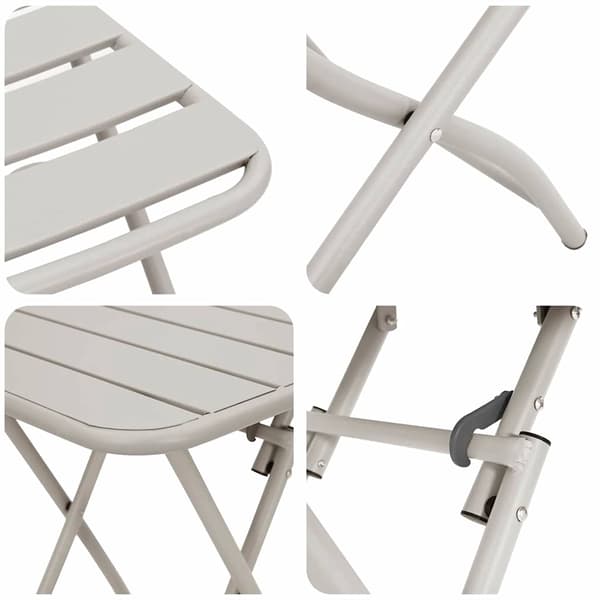 vidaXL Bistrosett 3 pcs Beige Stål