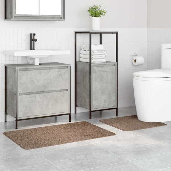 vidaXL Badmatta 2 pcs Brun 50 x 50 cm Polypropylen