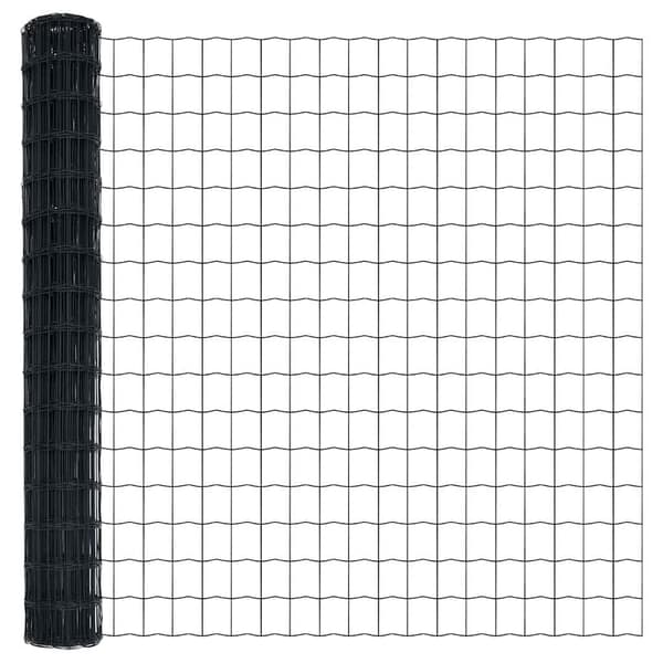 vidaXL Gjerde med stolpe Grå 1,6 x 10 m Stål og PVC