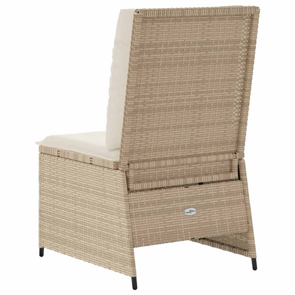 vidaXL Trädgårdssoffa med dyna Beige Polyrotting