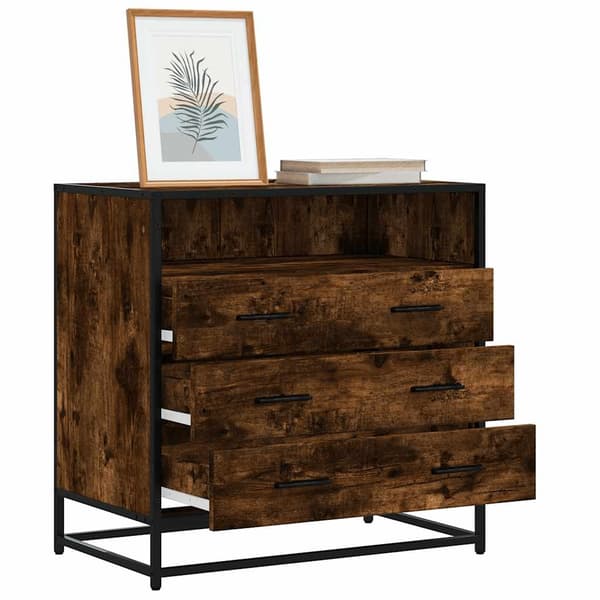 vidaXL Kommode røkt eik 70x41x70 cm konstruert tre