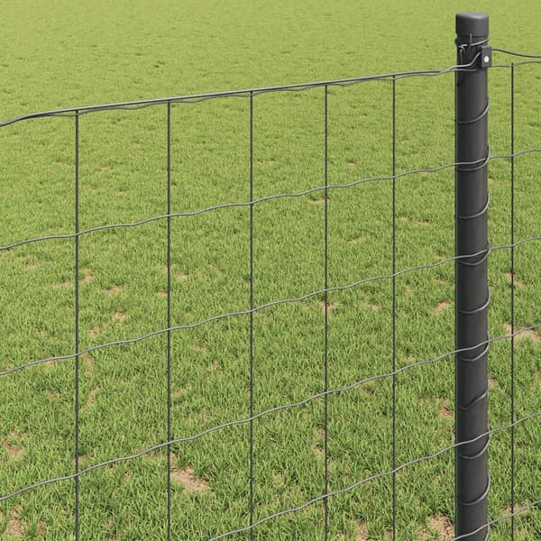 vidaXL Euro gjerde Grå 0,6 x 25 m PVC-belagt jern