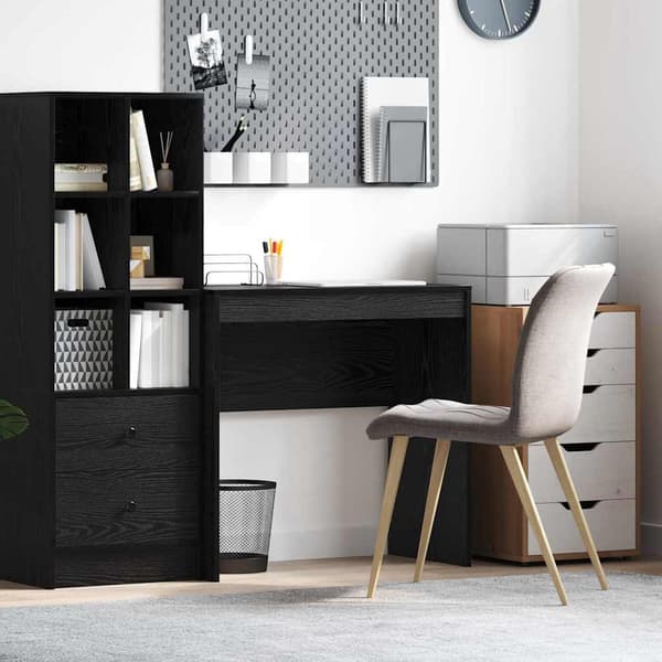 vidaXL Skrivebord Svart Eik 80 x 40 x 76 cm