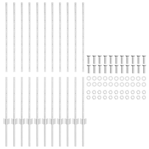 vidaXL Gjerdepåle 11 pcs sølv 120 cm Stål