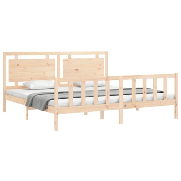 vidaXL Sengeramme med hodegavl 180x200 cm heltre