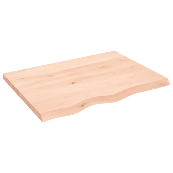 vidaXL Bordplate 80x60x(2-4) cm ubehandlet heltre eik