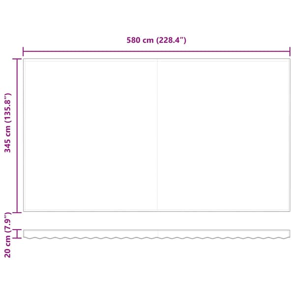 vidaXL Utfällbar markis Flerfärgsdesign 600 × 350 cm