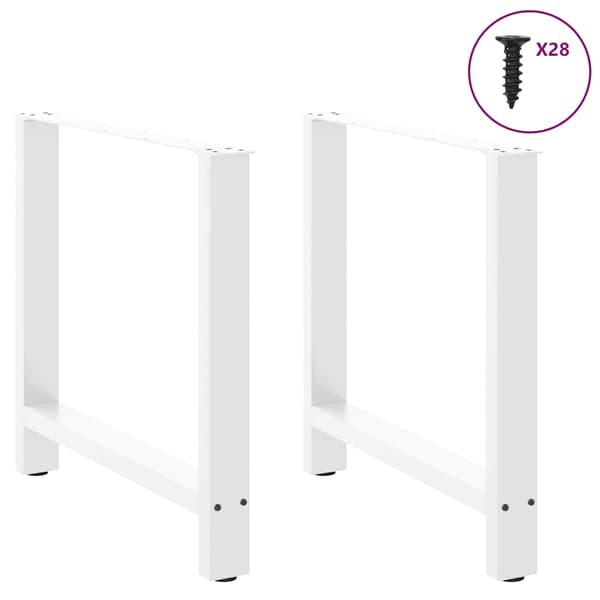 vidaXL Soffbordsben vit 2 st 80x(72-73) cm stål