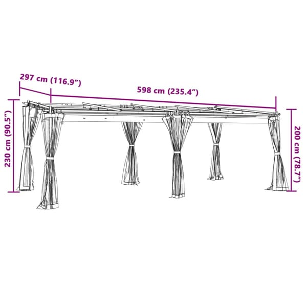 vidaXL Markis Vit 3 x 2,5 m Metall