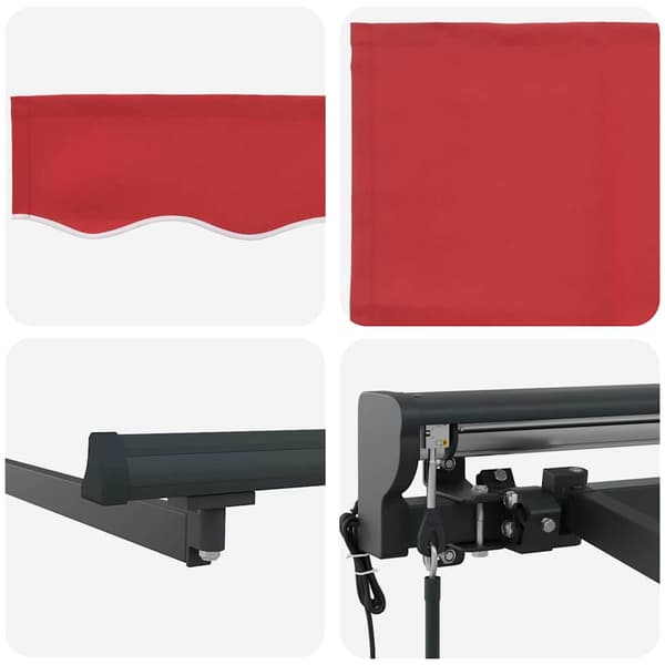 vidaXL Markiseramme Rød 400 × 300 cm Polyester med PU-belegg
