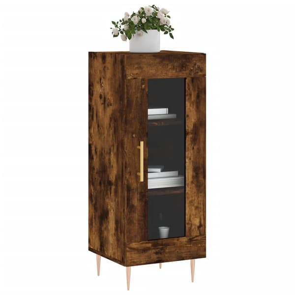 vidaXL Skjenk røkt eik 34,5x34x90 cm konstruert tre
