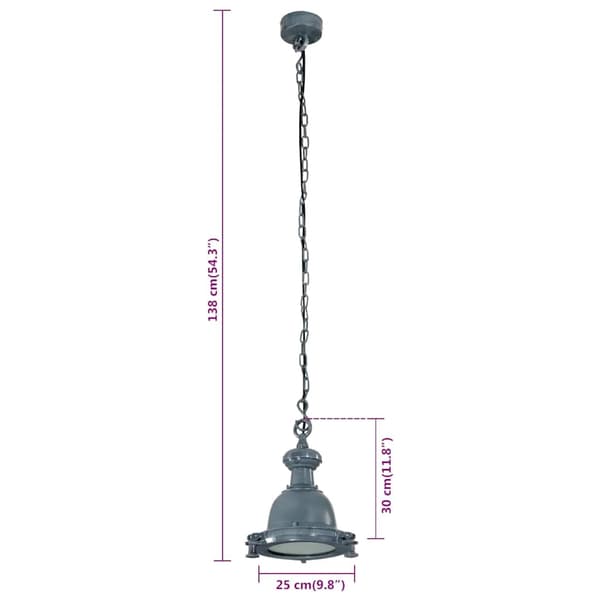 vidaXL Pendelbelysning 25x25x138 cm aluminium