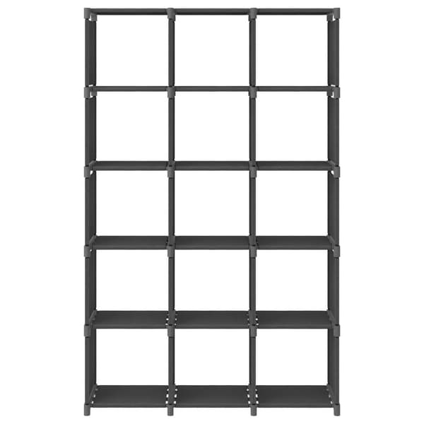 vidaXL Displayhylle med 15 kuber grå 103x30x175,5 cm stoff