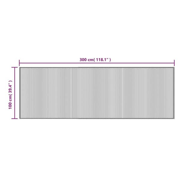 vidaXL Matta rektangulär svart 100x300 cm bambu