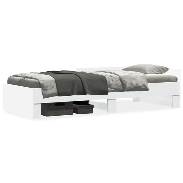 vidaXL Sängram vit 90x200 cm konstruerat trä