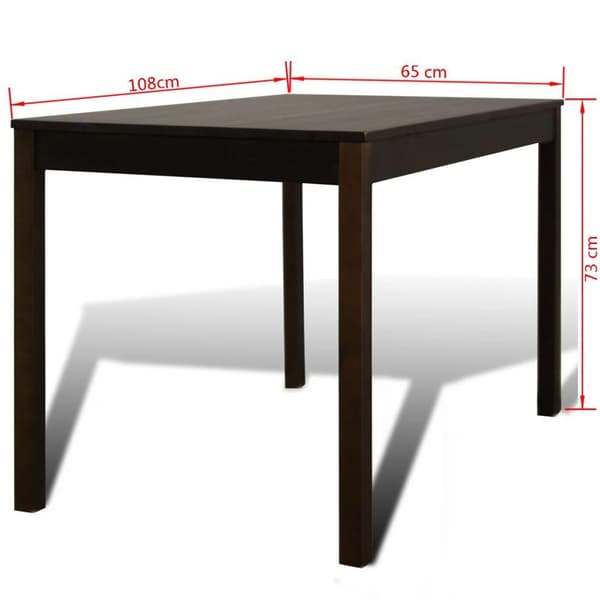 vidaXL Matbord trä med 4 stolar brun