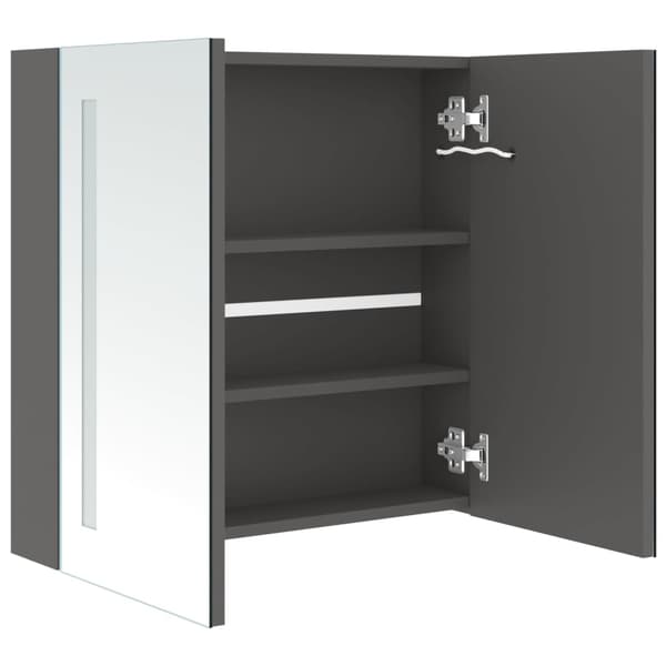 vidaXL LED-speilskap til bad grå 62x14x60 cm