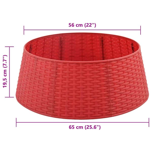 vidaXL Julekjole Rød Ø 65 x 24 cm Plast