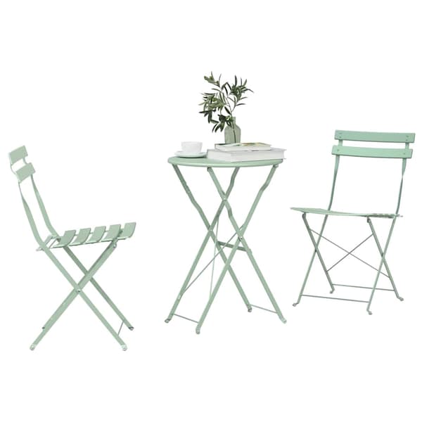 vidaXL Sammenleggbart Bistrosett 3 pcs Sjøskum Stål
