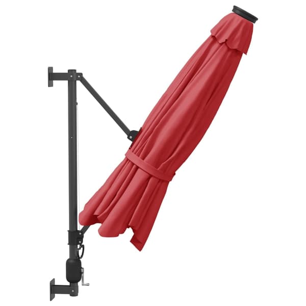 vidaXL Väggmonterat parasoll klarröd 290 cm