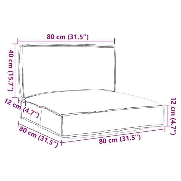 vidaXL Pallkuddset 2 pcs Grå Oxford Tyg