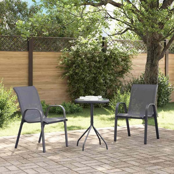 vidaXL Hage Bistro Sett 3 pcs Grå Stål